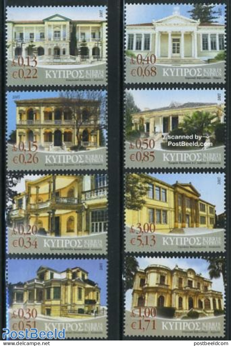 Cyprus 2007 Buildings 8v, Mint NH, Art - Architecture - Unused Stamps