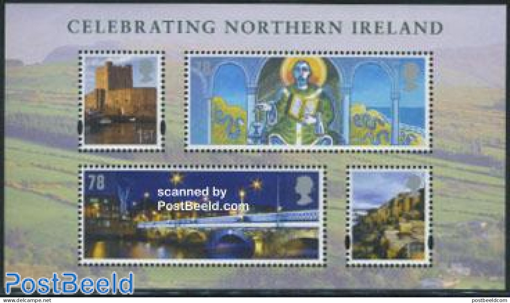 Great Britain 2008 Celebrating Northern Ireland S/s, Mint NH, Art - Bridges And Tunnels - Castles & Fortifications - Nuevos