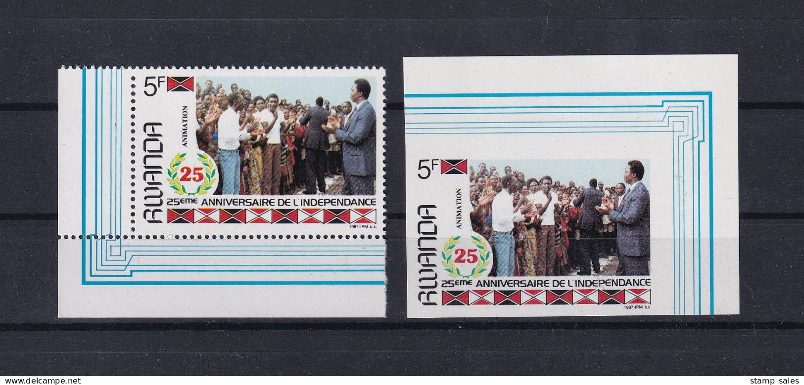 Rwanda N°1300A/1300B 25ste Verjaardag Van De Onafhankelijkheid 1987 MNH ** COB € 320,00 SUPERB - Neufs