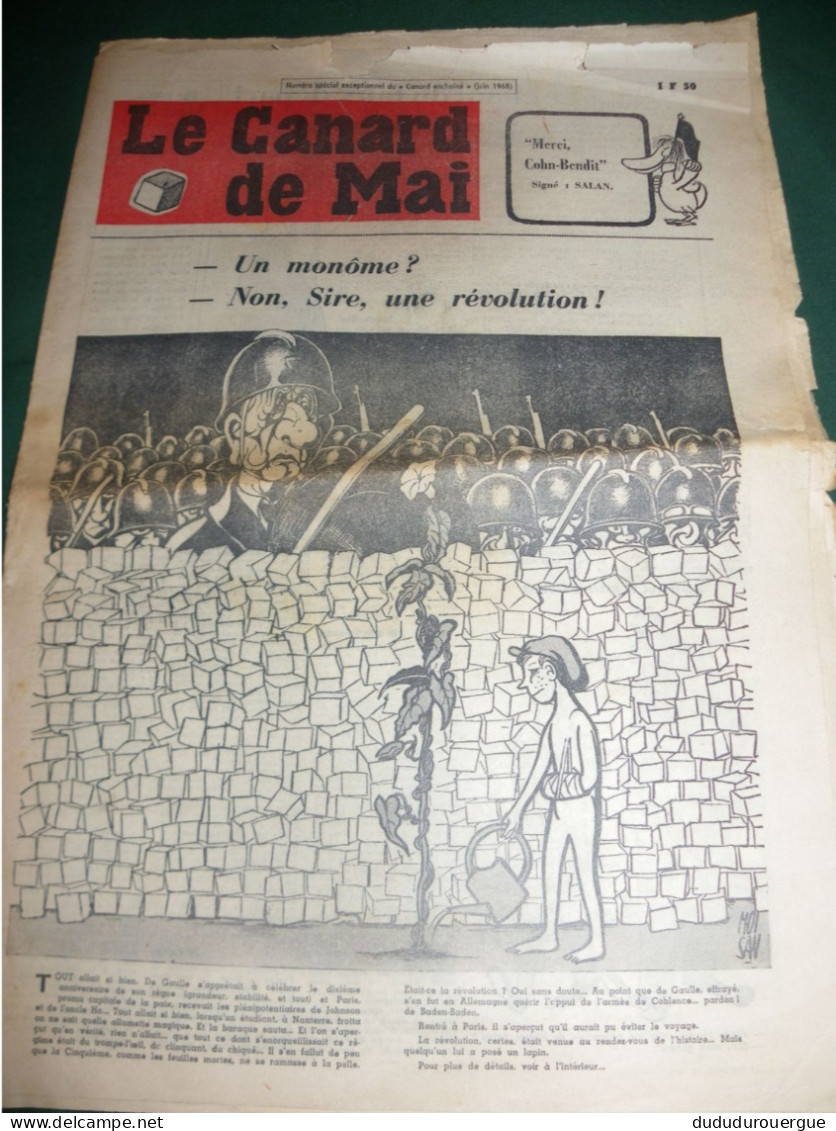 MAI 68 : " LA CANARD DE MAI " N° SPECIAL EXCEPTIONNEL DU " CANARD ENCHAINE " JUIN 1968 - 1950 - Today