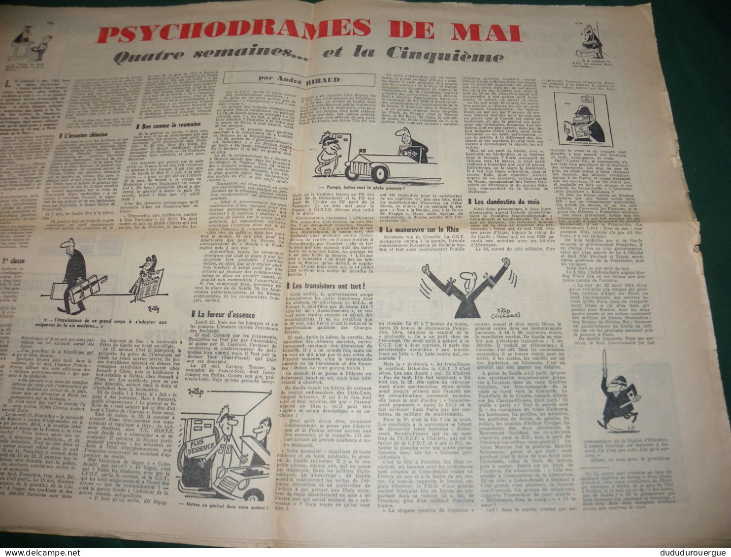 MAI 68 : " LA CANARD DE MAI " N° SPECIAL EXCEPTIONNEL DU " CANARD ENCHAINE " JUIN 1968 - 1950 - Today