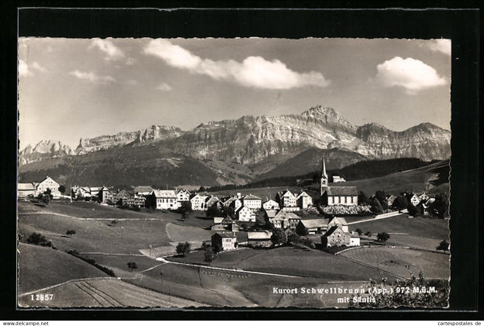 AK Schwellbrunn, Gesamtansicht Mit Säntis  - Schwellbrunn