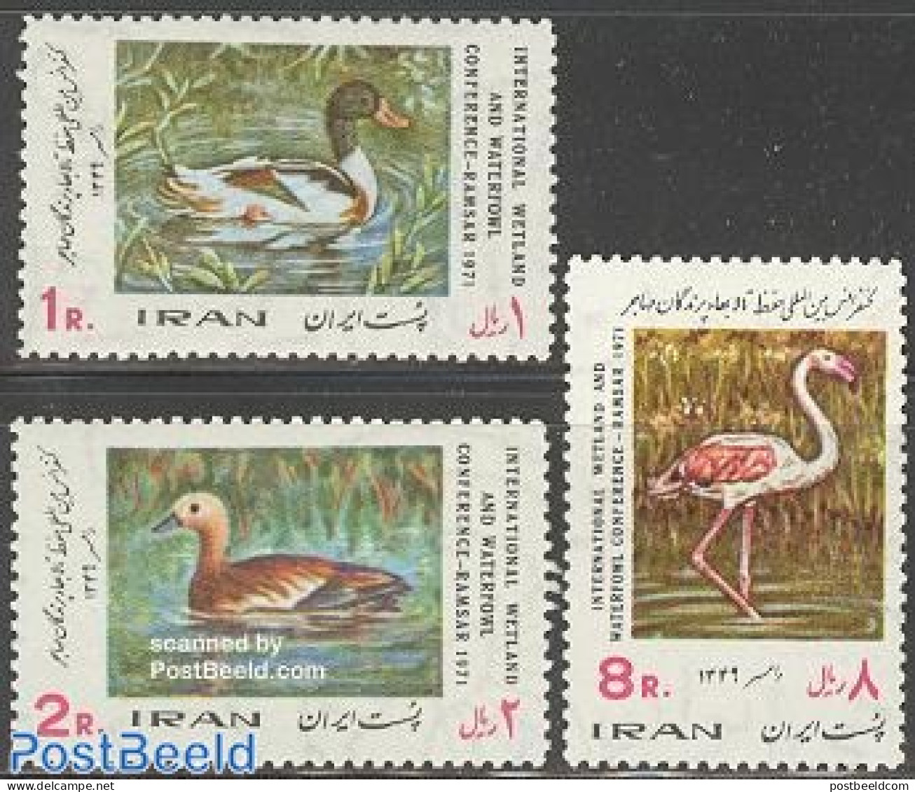 Iran/Persia 1971 Waterbirds 3v, Mint NH, Nature - Birds - Ducks - Flamingo - Irán