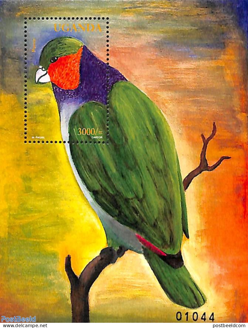 Uganda 2001 Parrot S/s, Mint NH, Nature - Birds - Parrots - Autres & Non Classés