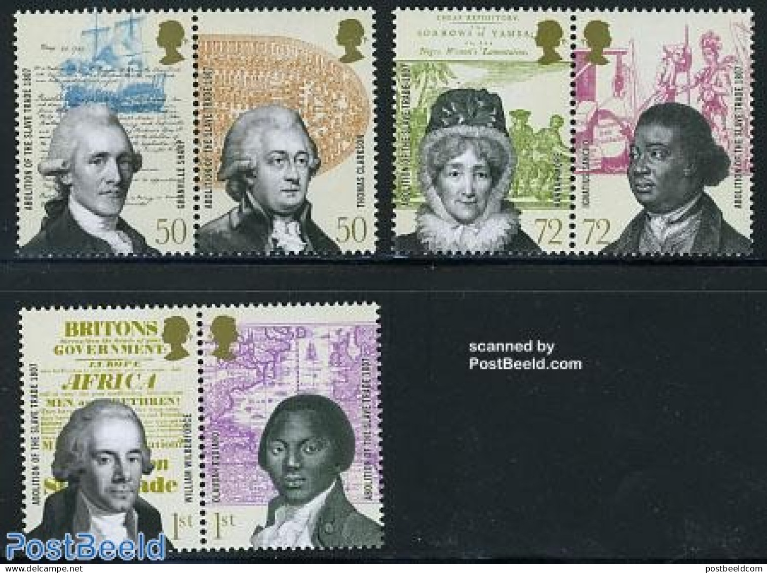 Great Britain 2007 Abolition Of The Slave Trade 3x2v [:], Mint NH, History - Transport - Various - History - Ships And.. - Nuevos