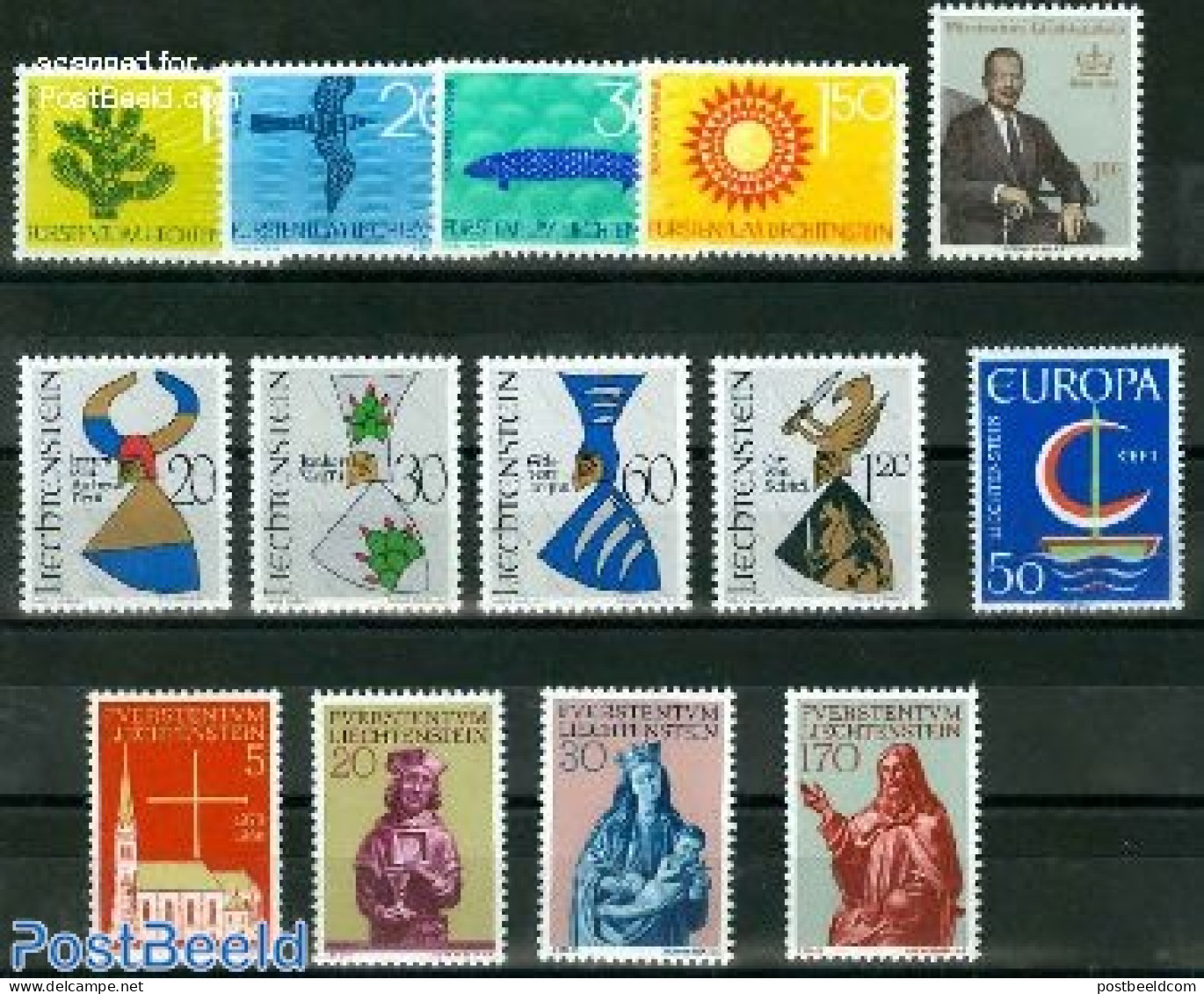 Liechtenstein 1966 Yearset 1966, Complete, 14v, Mint NH, Various - Yearsets (by Country) - Ungebraucht