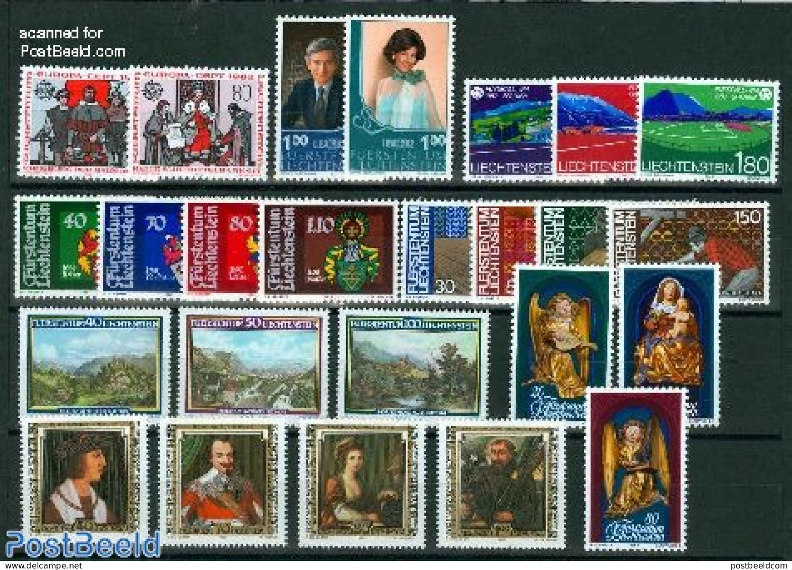 Liechtenstein 1982 Yearset 1982, Complete, 25v, Mint NH, Various - Yearsets (by Country) - Neufs