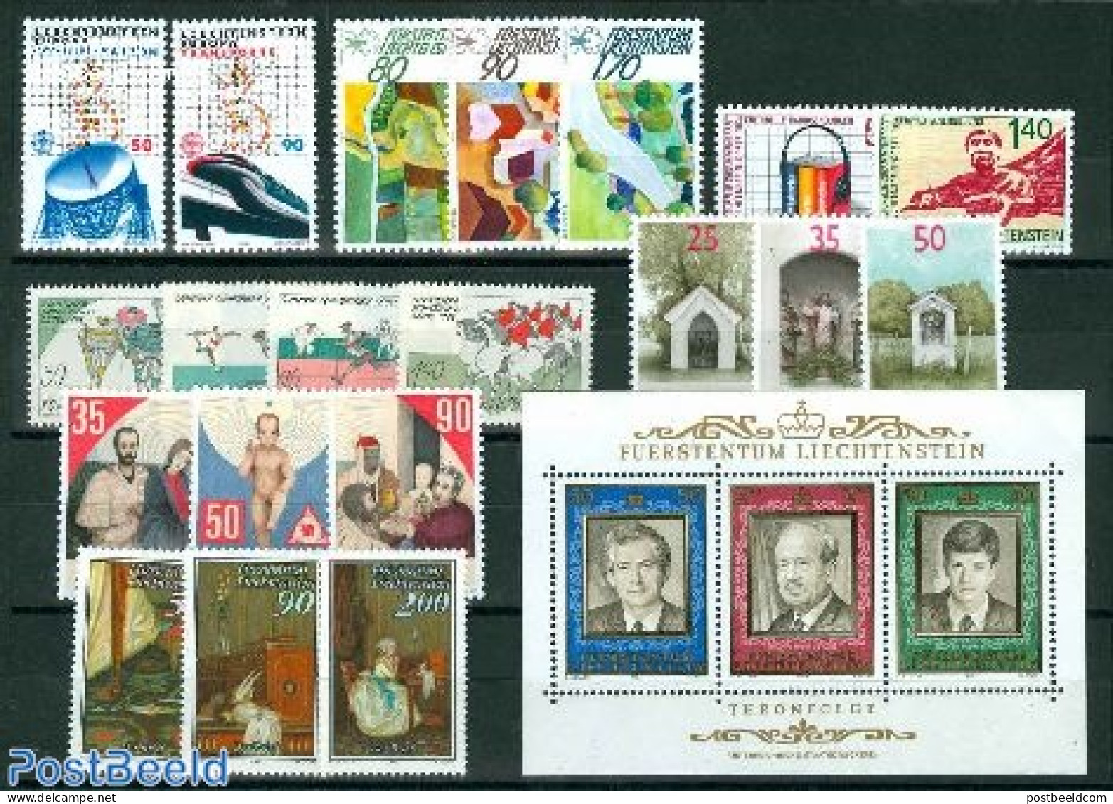 Liechtenstein 1988 Yearset 1988, Complete, 20v + 1s/s, Mint NH, Various - Yearsets (by Country) - Nuevos