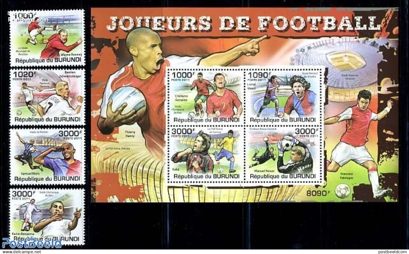 Burundi 2011 Football 4v + S/s, Mint NH, Sport - Football - Sonstige & Ohne Zuordnung