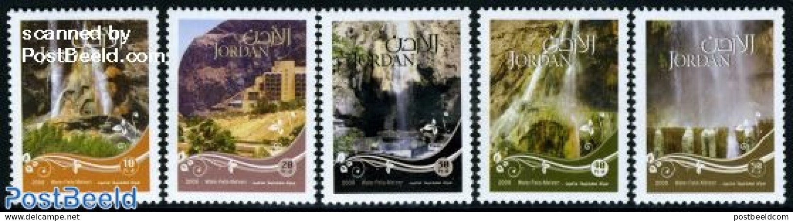 Jordan 2009 Waterfalls 5v, Mint NH, Nature - Water, Dams & Falls - Giordania