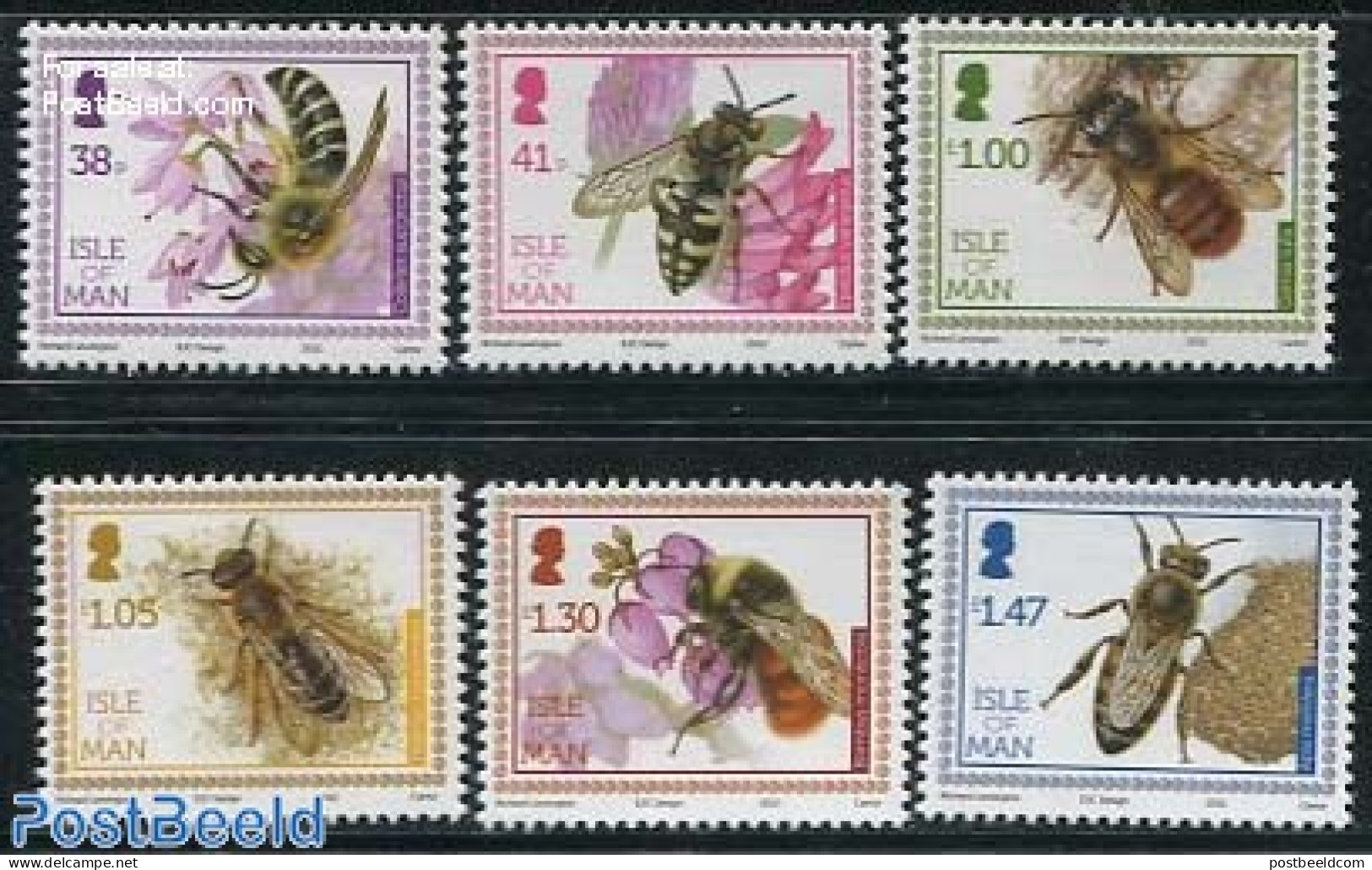 Isle Of Man 2012 Bees 6v, Mint NH, Nature - Bees - Flowers & Plants - Insects - Man (Ile De)