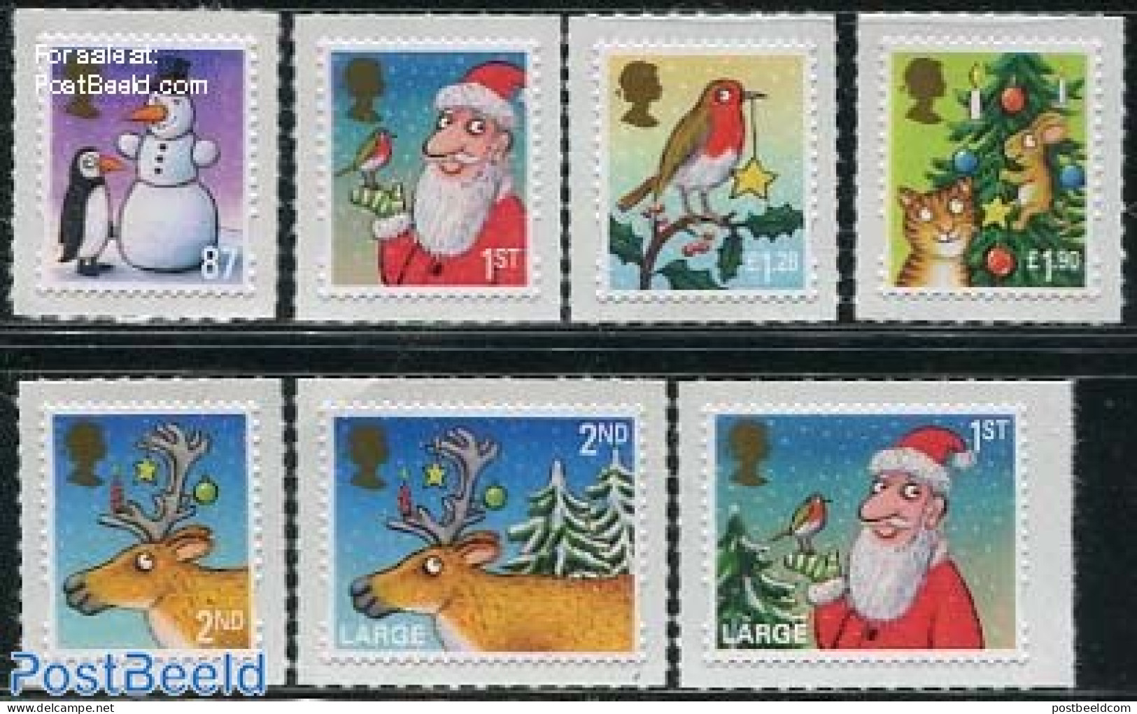 Great Britain 2012 Christmas 7v S-a, Mint NH, Nature - Religion - Animals (others & Mixed) - Birds - Deer - Penguins -.. - Nuevos
