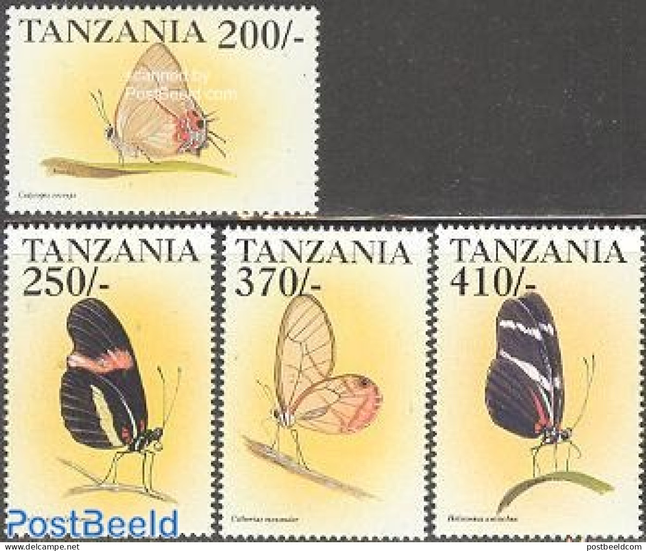 Tanzania 1999 Butterflies 4v, Mint NH, Nature - Butterflies - Tanzania (1964-...)