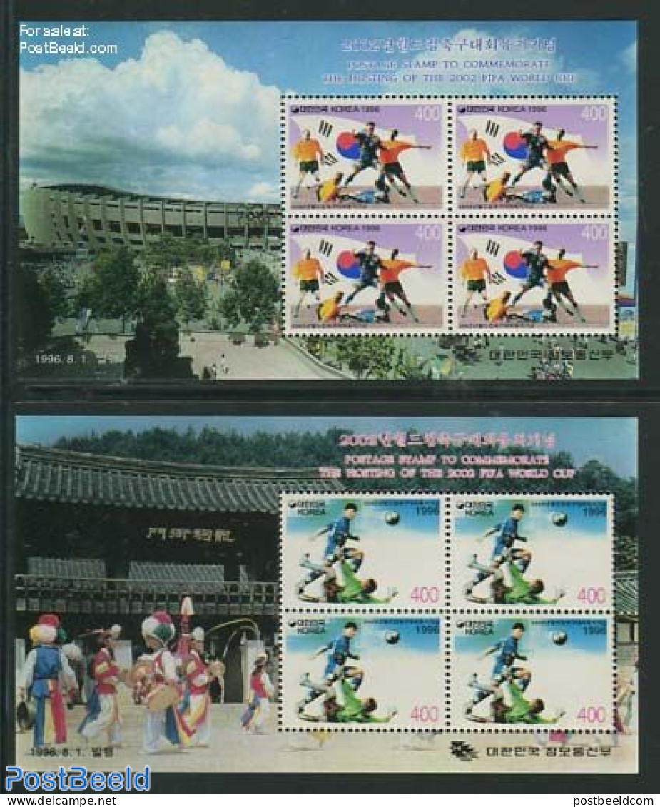 Korea, South 1996 World Cup Football 2 M/ss, Mint NH, Sport - Football - Korea (Süd-)