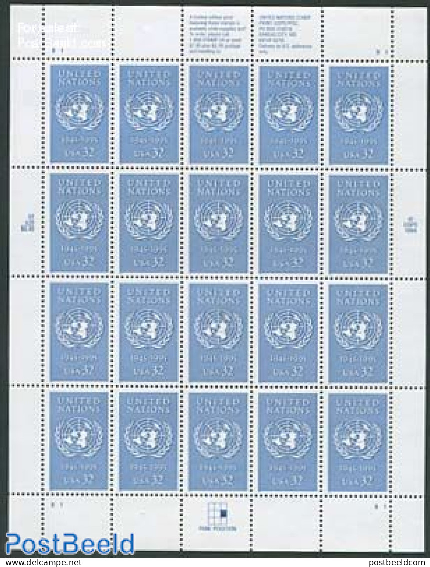 United States Of America 1995 50 Years UNO M/s, Mint NH, History - United Nations - Nuovi