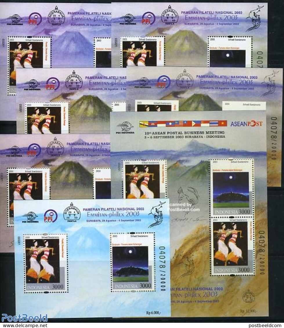 Indonesia 2003 Emmitan Philex 7 S/s, Mint NH, Performance Art - Dance & Ballet - Philately - Danse