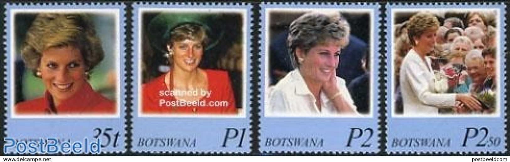 Botswana 1998 Death Of Diana 4v, Mint NH, History - Charles & Diana - Kings & Queens (Royalty) - Königshäuser, Adel