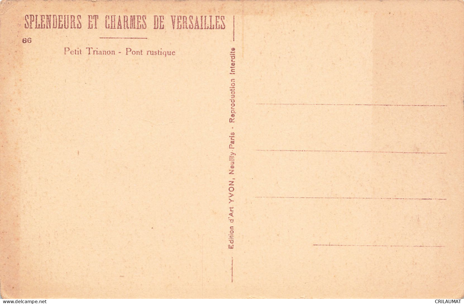 78-VERSAILLES PETIT TRIANON PONT RUSTIQUE-N°T5277-B/0395 - Versailles (Château)
