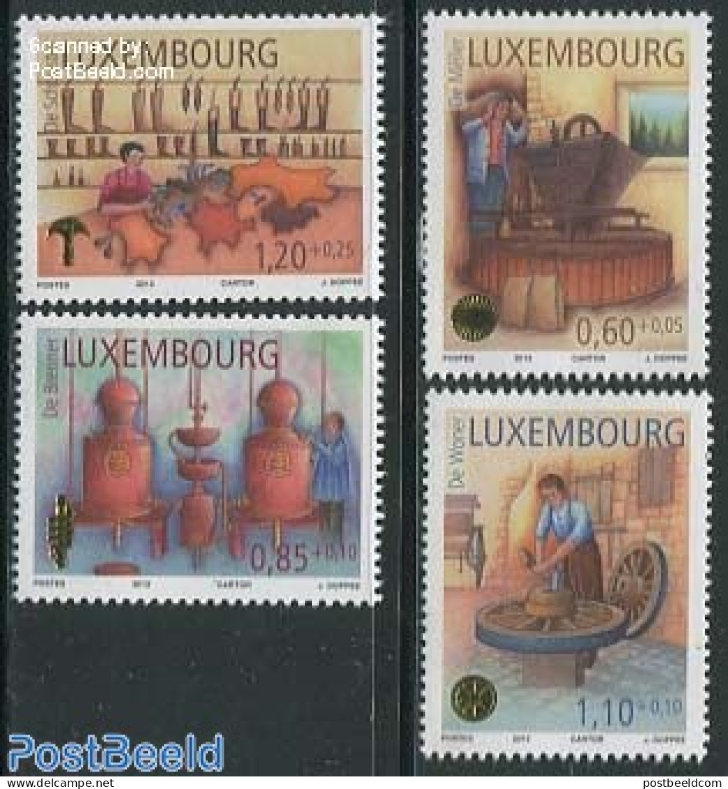 Luxemburg 2013 Historical Handicrafts 4v, Mint NH, Art - Handicrafts - Ongebruikt