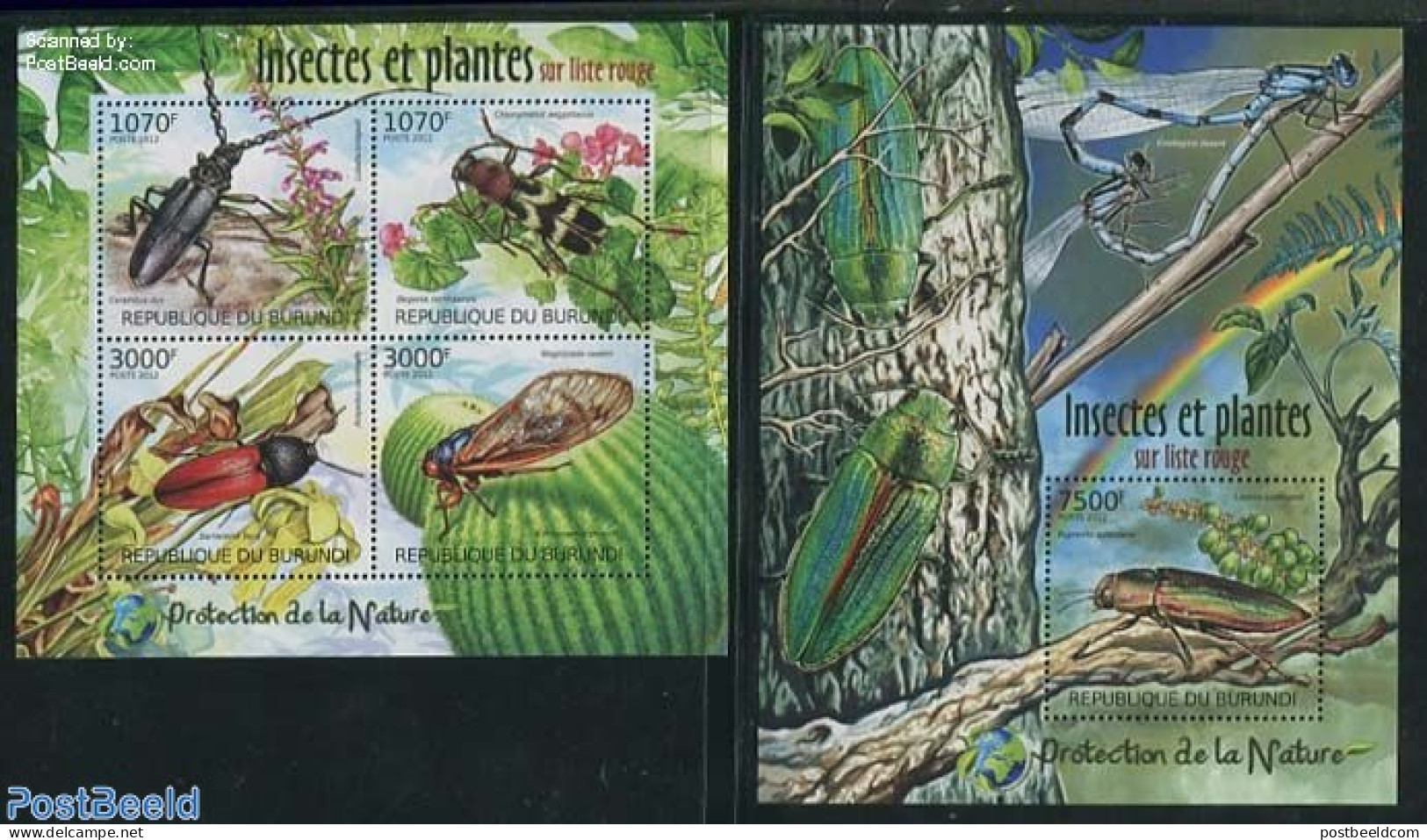 Burundi 2012 Insects & Plants 2 S/s, Mint NH, Nature - Flowers & Plants - Insects - Andere & Zonder Classificatie