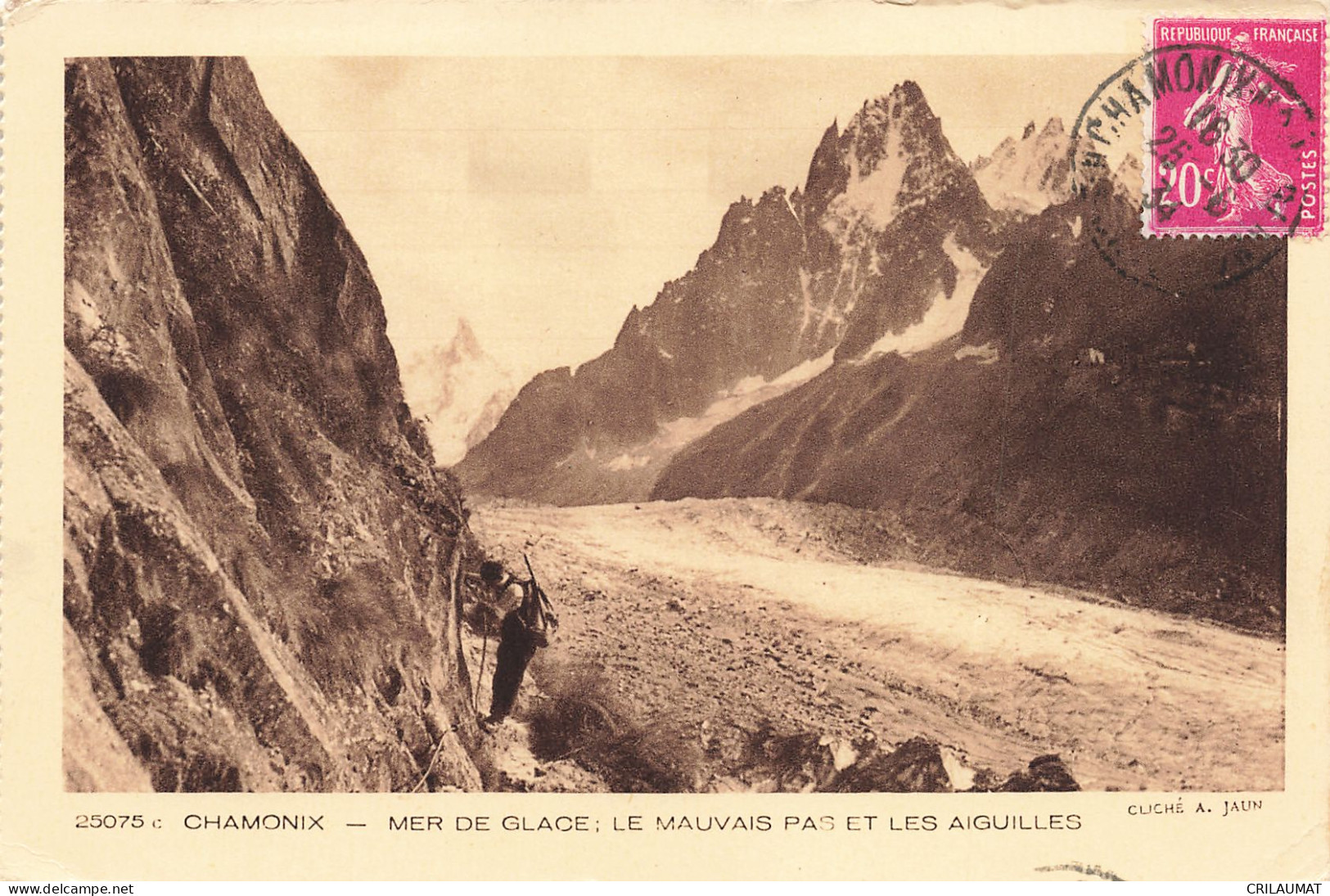 74-CHAMONIX MER DE GLACE LE MAUVAIS PAS ET LES AIGUILLES-N°T5277-E/0391 - Chamonix-Mont-Blanc