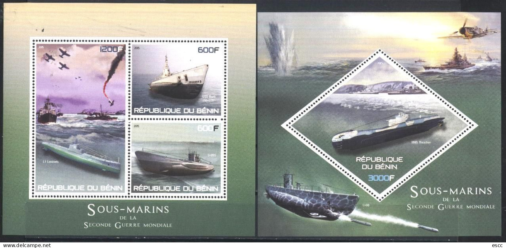 Mint Stamps  In Miniature Sheet And S/S  Transport Ships  2015  From Benin - Schiffe