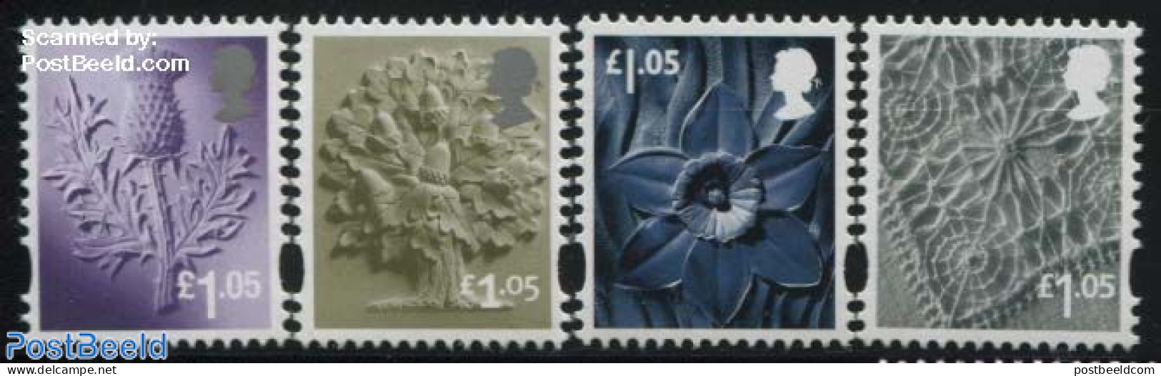 Great Britain 2016 Regionals 4v, Mint NH, Nature - Various - Flowers & Plants - Trees & Forests - Textiles - Nuevos