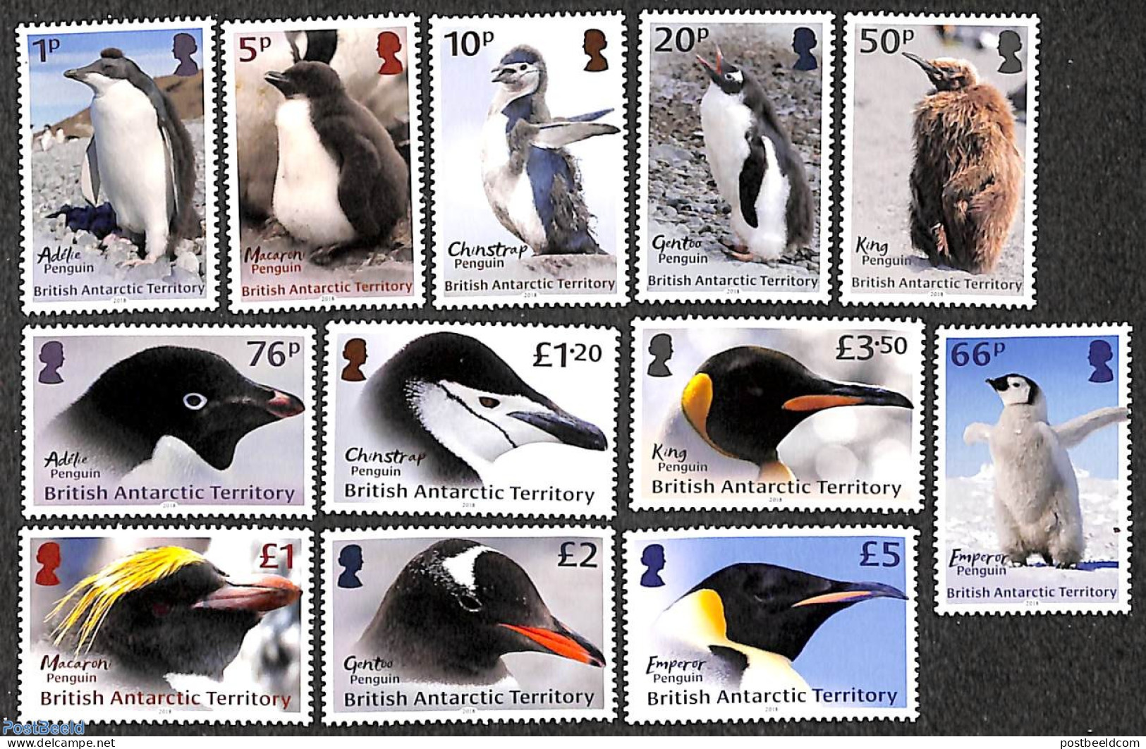 British Antarctica 2018 Definitives, Penguin 12v, Mint NH, Nature - Birds - Penguins - Sonstige & Ohne Zuordnung