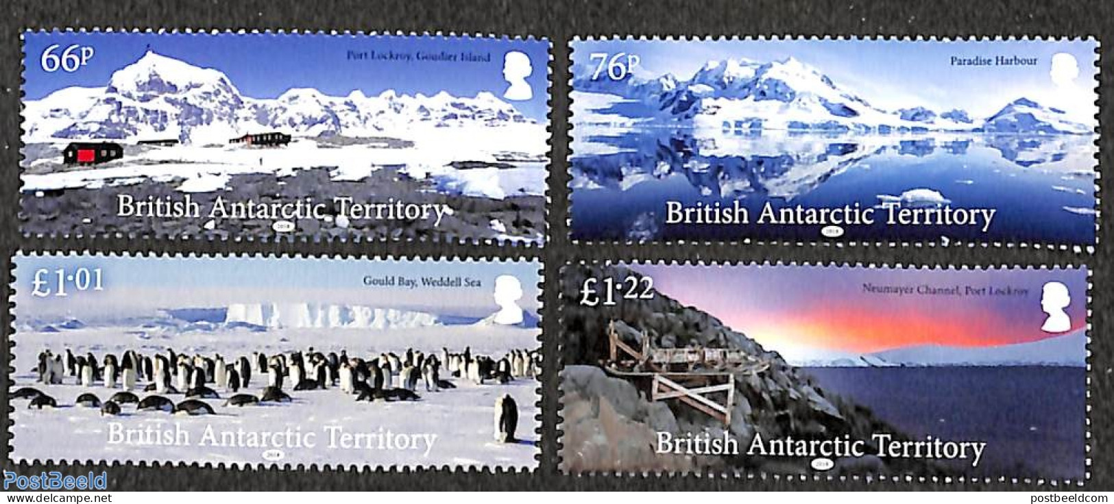 British Antarctica 2018 Landscapes 4v, Mint NH, Nature - Birds - Penguins - Autres & Non Classés