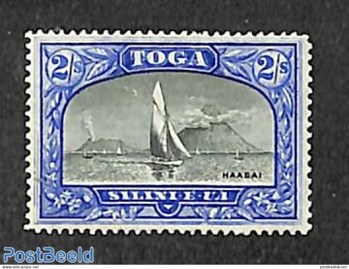 Tonga 1897 2s, Stamp Out Of Set, Unused (hinged), History - Transport - Geology - Ships And Boats - Schiffe
