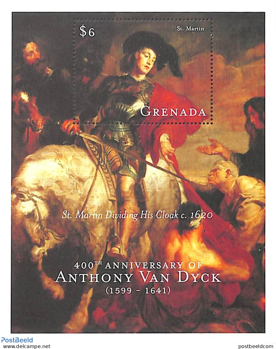 Grenada 2000 Anthony Van Dyck, Holy Martin S/s, Mint NH, Nature - Horses - Art - Paintings - Autres & Non Classés