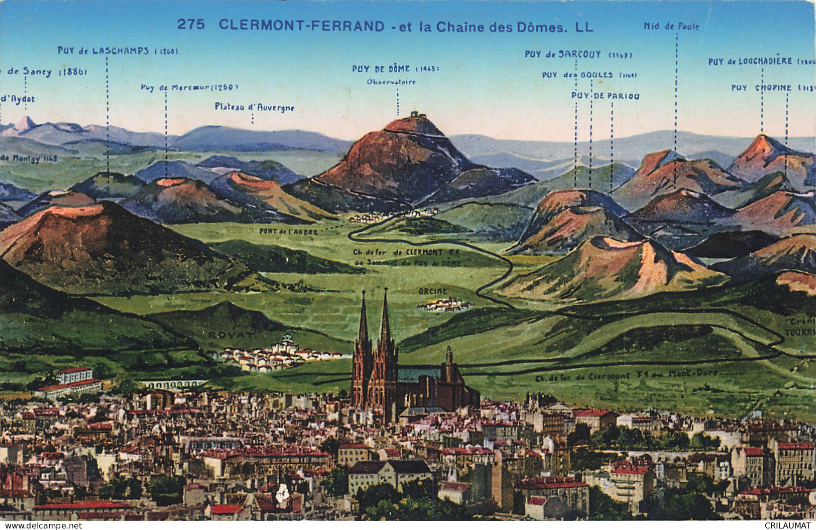 63-CLERMONT FERRAND ET LA CHAINE DES DOMES-N°T5278-E/0075 - Clermont Ferrand