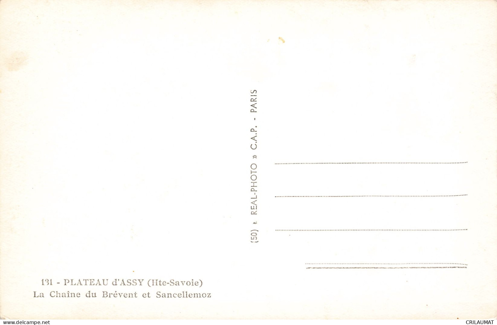 74-PLATEAU D ASSY LA CHAINE DU BREVENT ET SANCELLEMOZ-N°T5278-C/0327 - Sonstige & Ohne Zuordnung