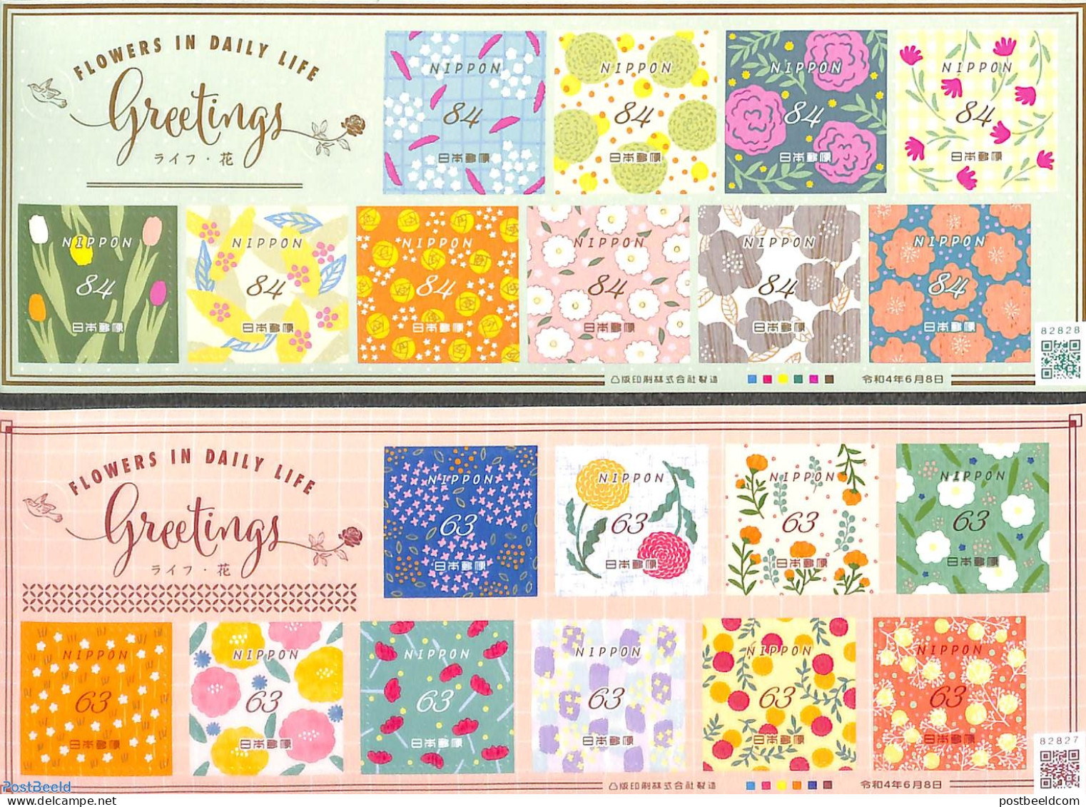 Japan 2022 Flowers In Daily Life 20v S-a (2 M/s), Mint NH, Nature - Flowers & Plants - Nuevos