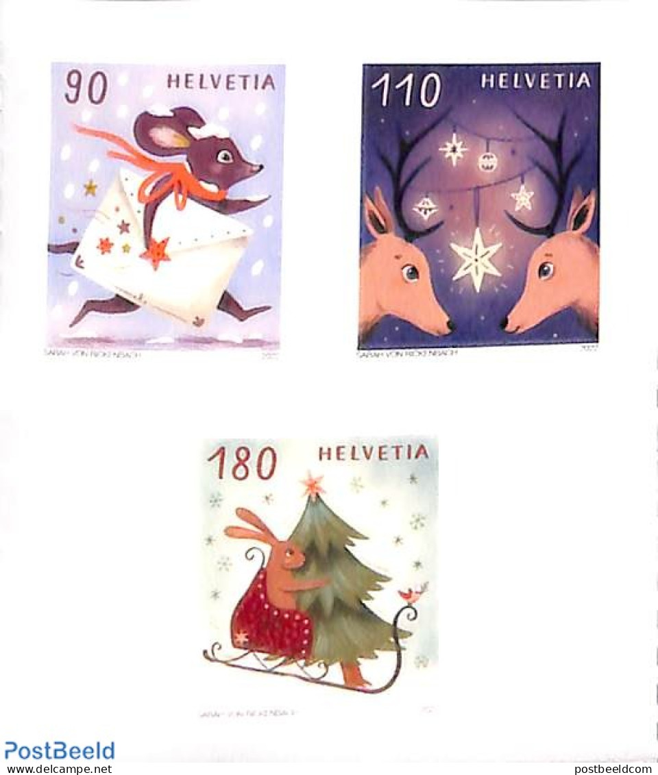 Switzerland 2022 Christmas 3v S-a, Mint NH, Religion - Christmas - Nuovi