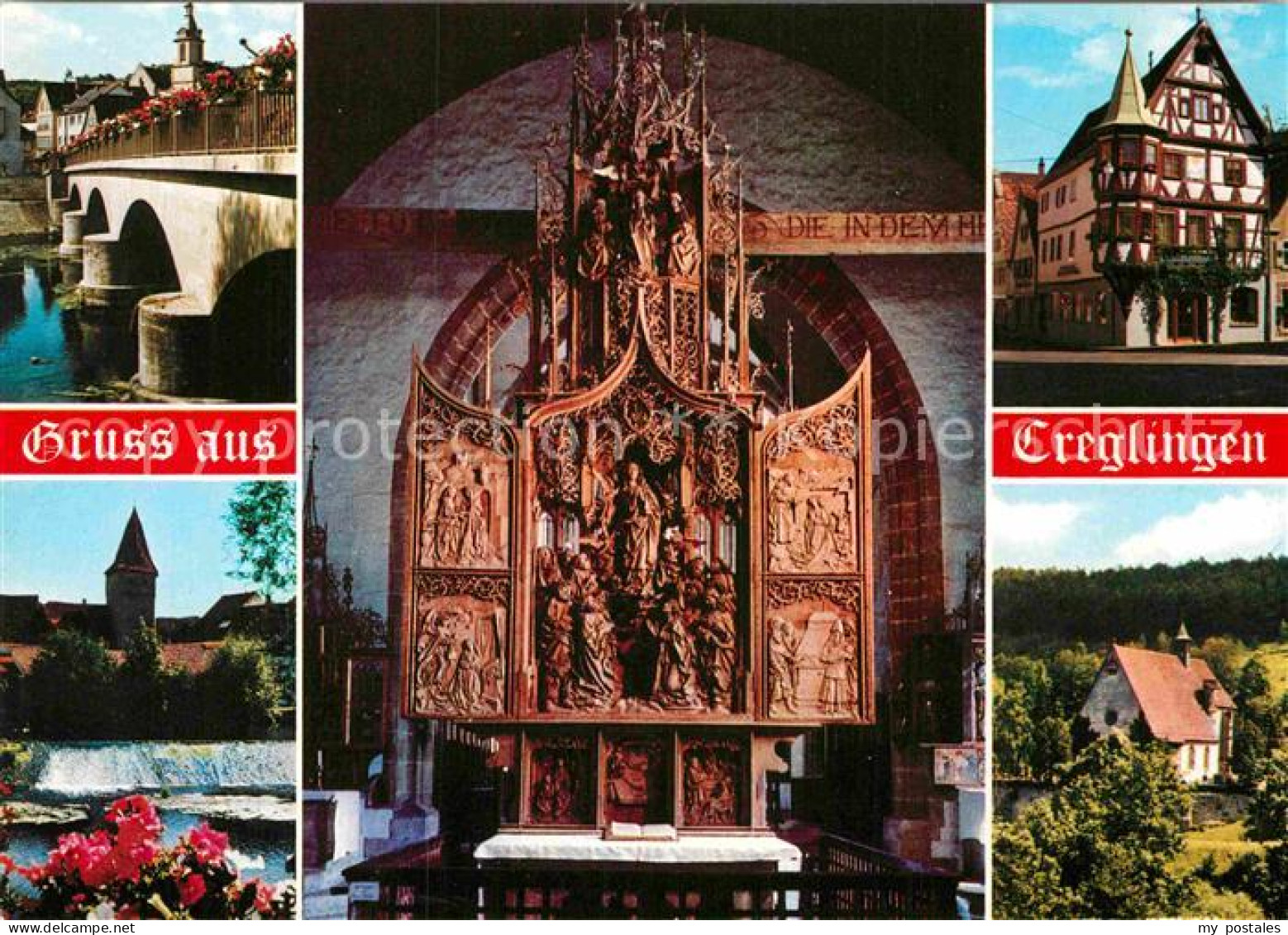72852819 Creglingen Bruecke Wehr Fachwerkhaus Altar Creglingen - Other & Unclassified