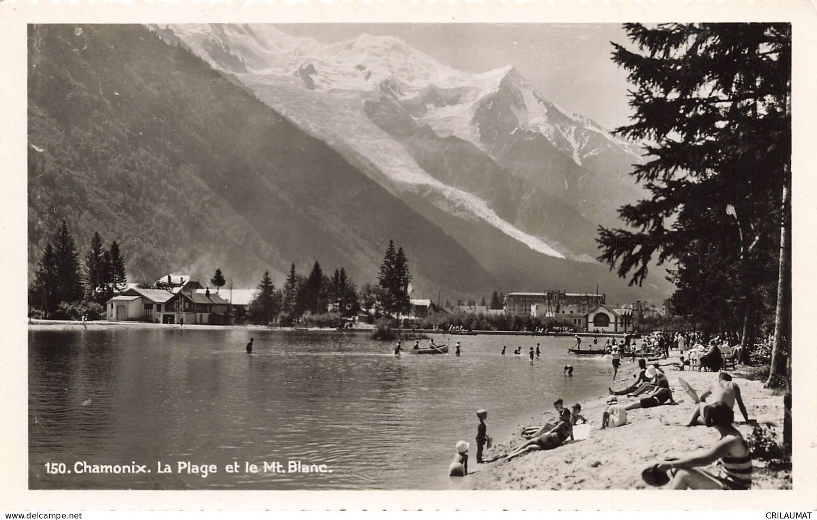 74-CHAMONIX LA PLAGE ET LE MONT BLANC-N°T5278-G/0025 - Chamonix-Mont-Blanc