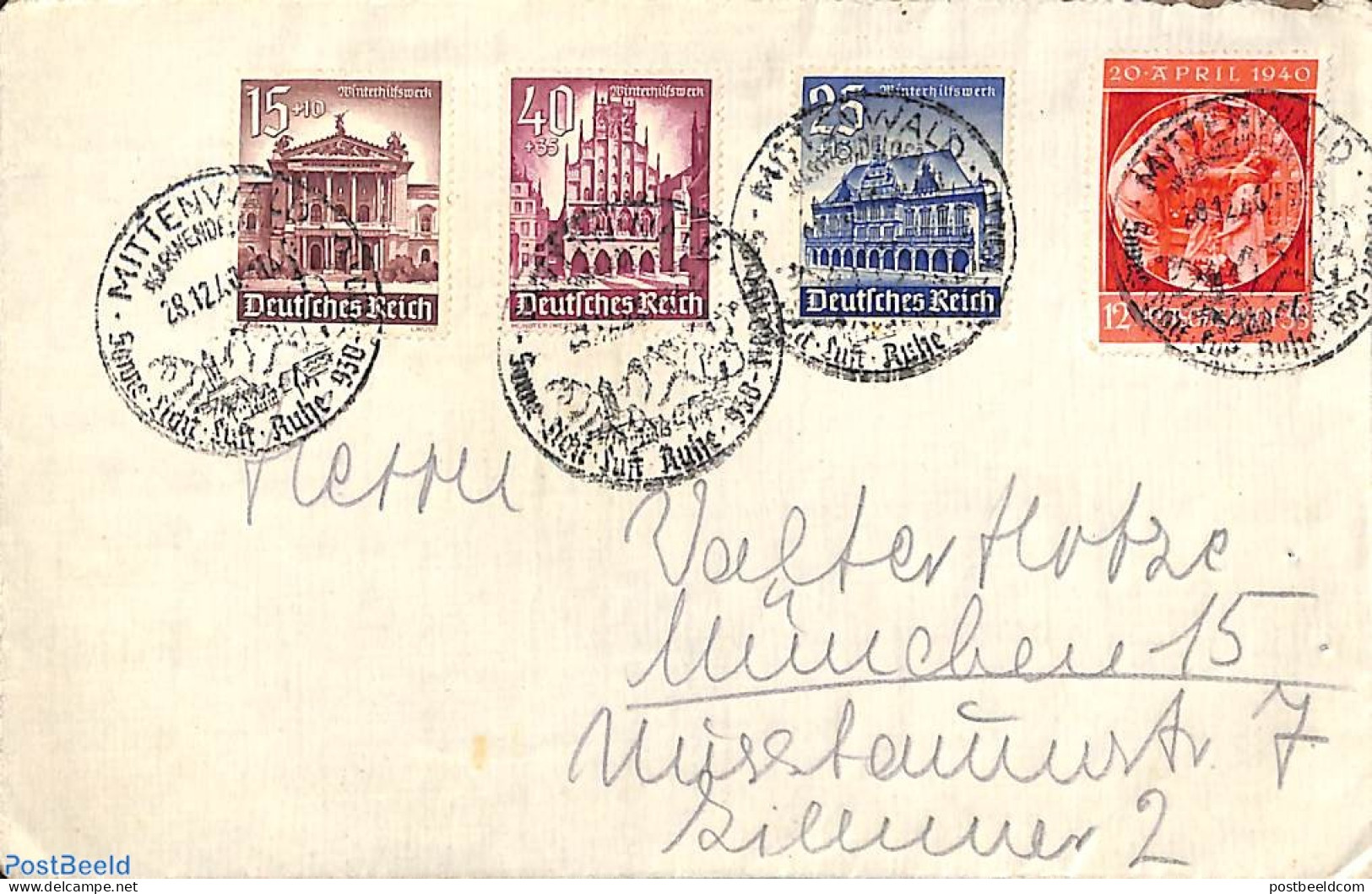 Germany, Empire 1940 Letter With Winter Aid Stamps, Postal History - Cartas & Documentos