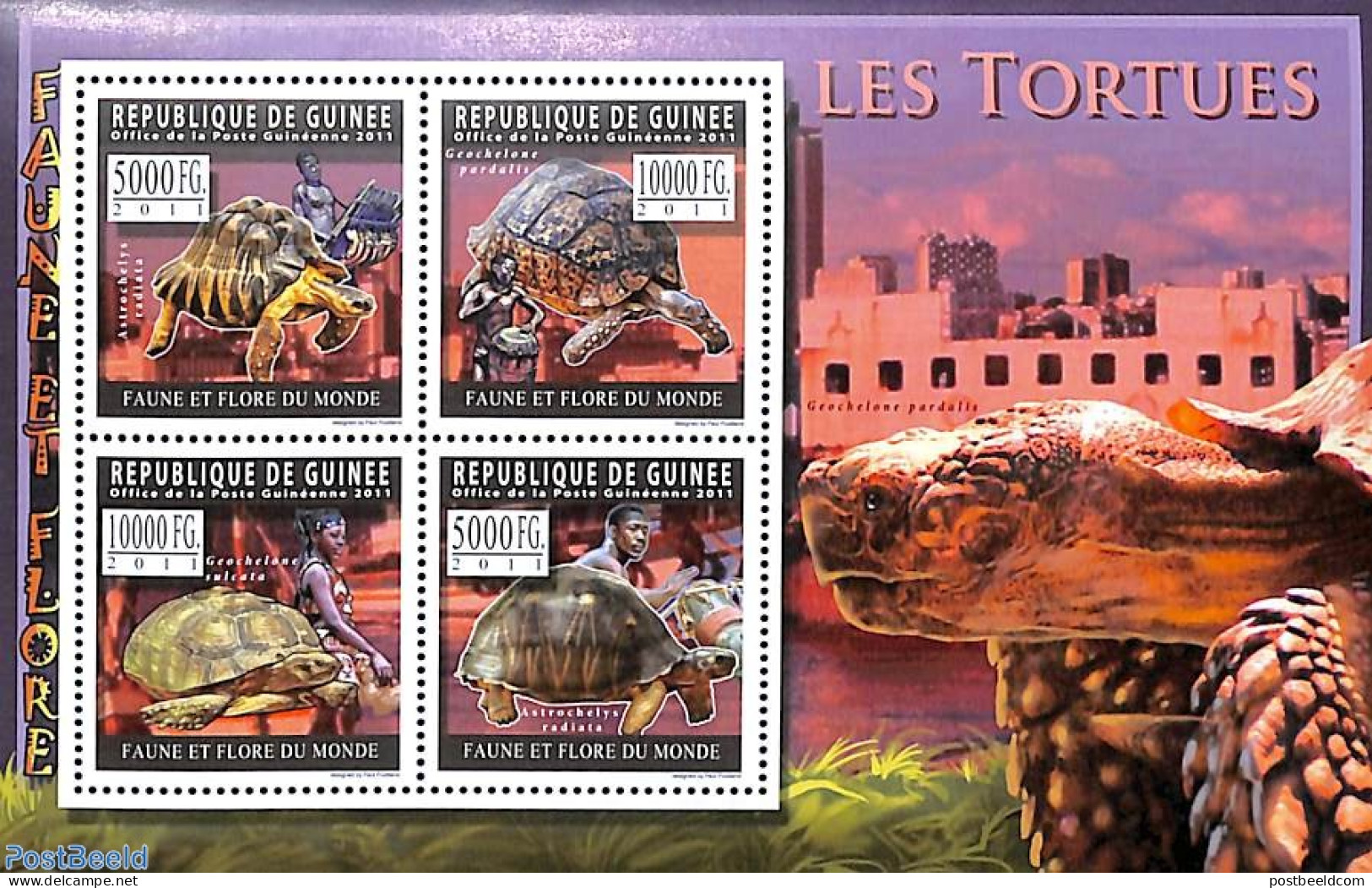 Guinea, Republic 2011 Turtles 4v M/s, Mint NH, Nature - Reptiles - Turtles - Autres & Non Classés