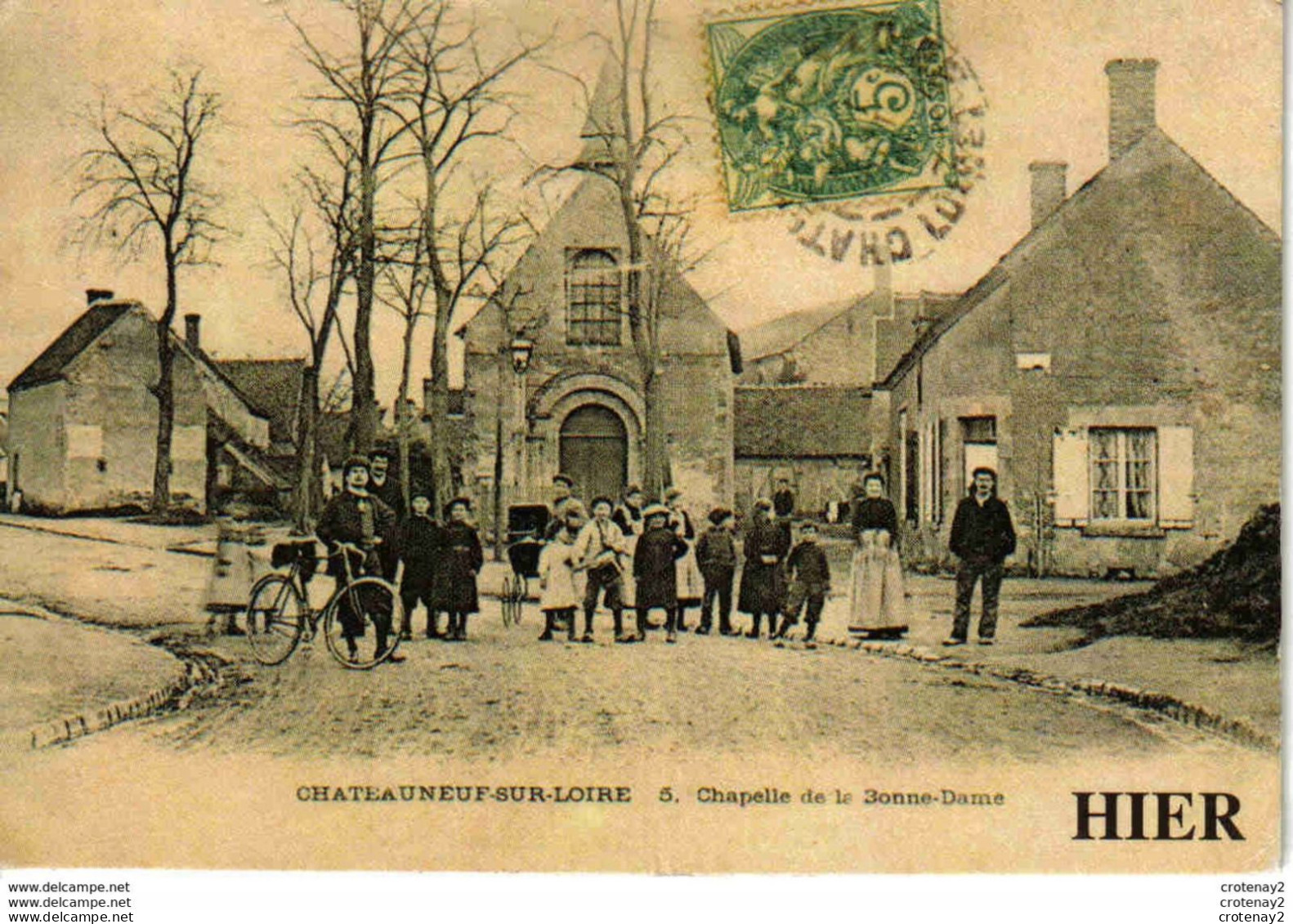 45 Mini Reproduction CHATEAUNEUF SUR LOIRE Vers Jargeau Orléans Chapelle De La Bonne Dame VOIR ZOOM Landau Ancien Vélo - Jargeau