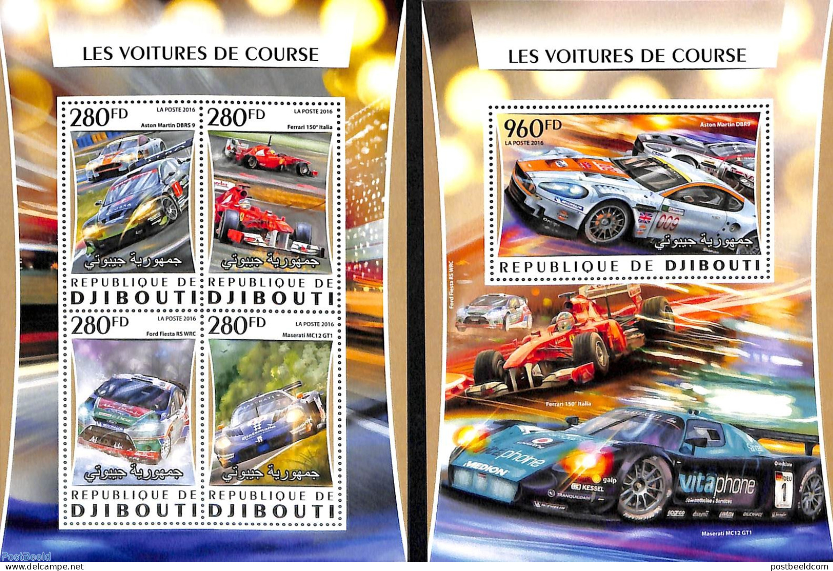 Djibouti 2016 Autosports 2 S/s, Mint NH, Sport - Transport - Autosports - Automobiles - Voitures