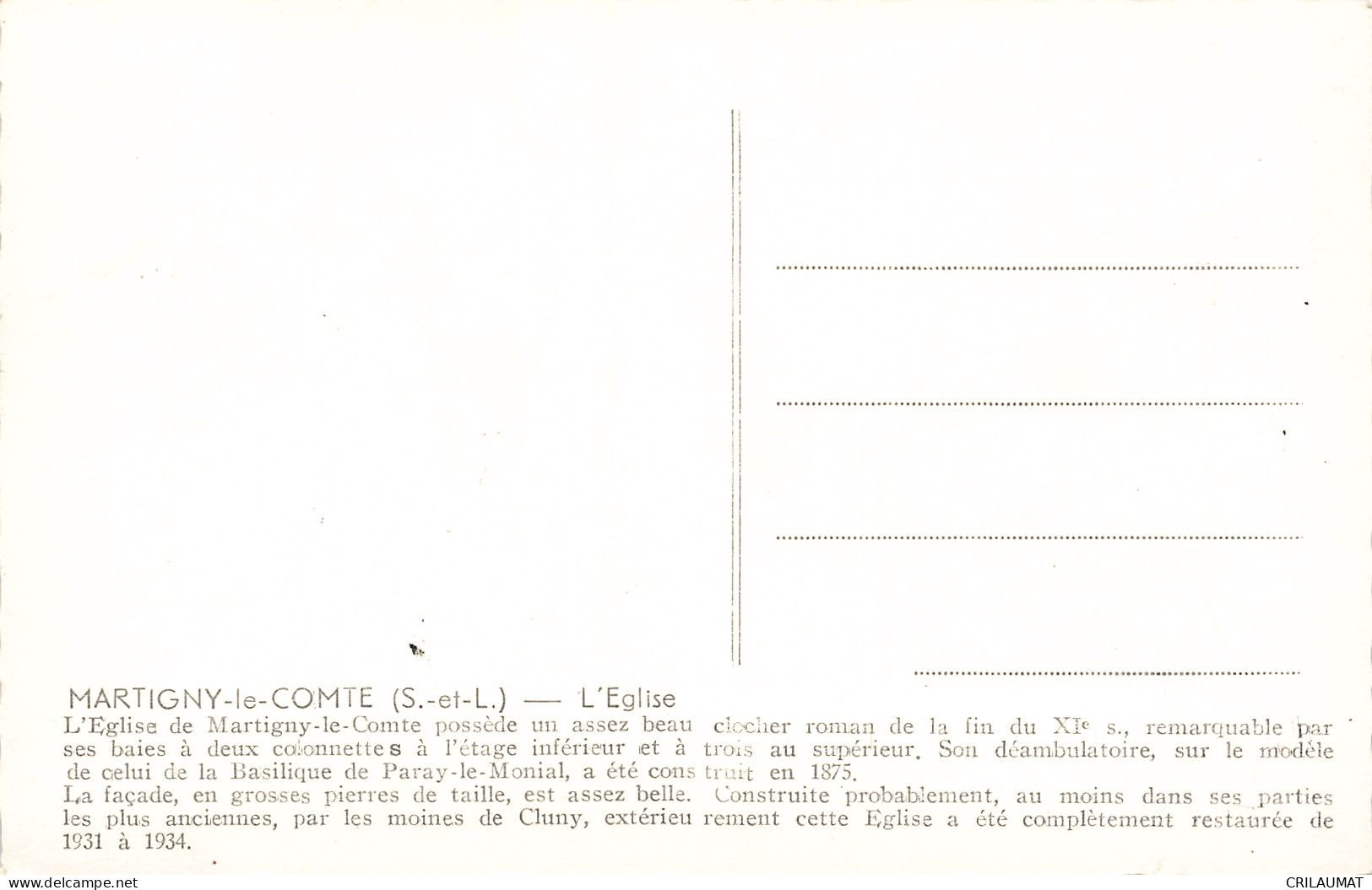 71-MARTIGNY LE COMTE-N°T5278-H/0227 - Autres & Non Classés