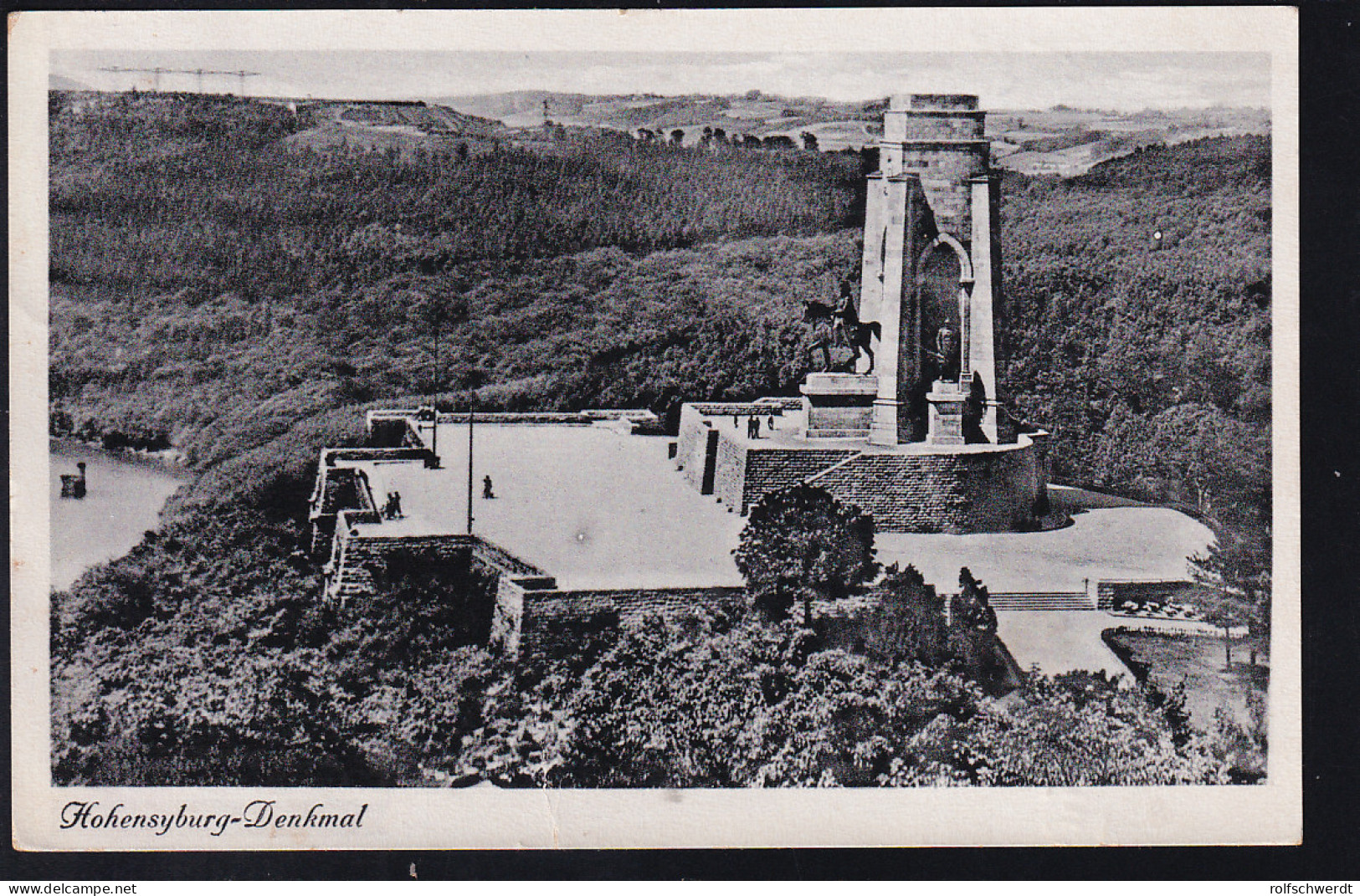 AACHEN-HOLZMINDEN BAHNPOST ZUG 03338 28.7.44 Auf AK (Hohensyburg-Denkmal) - Other & Unclassified