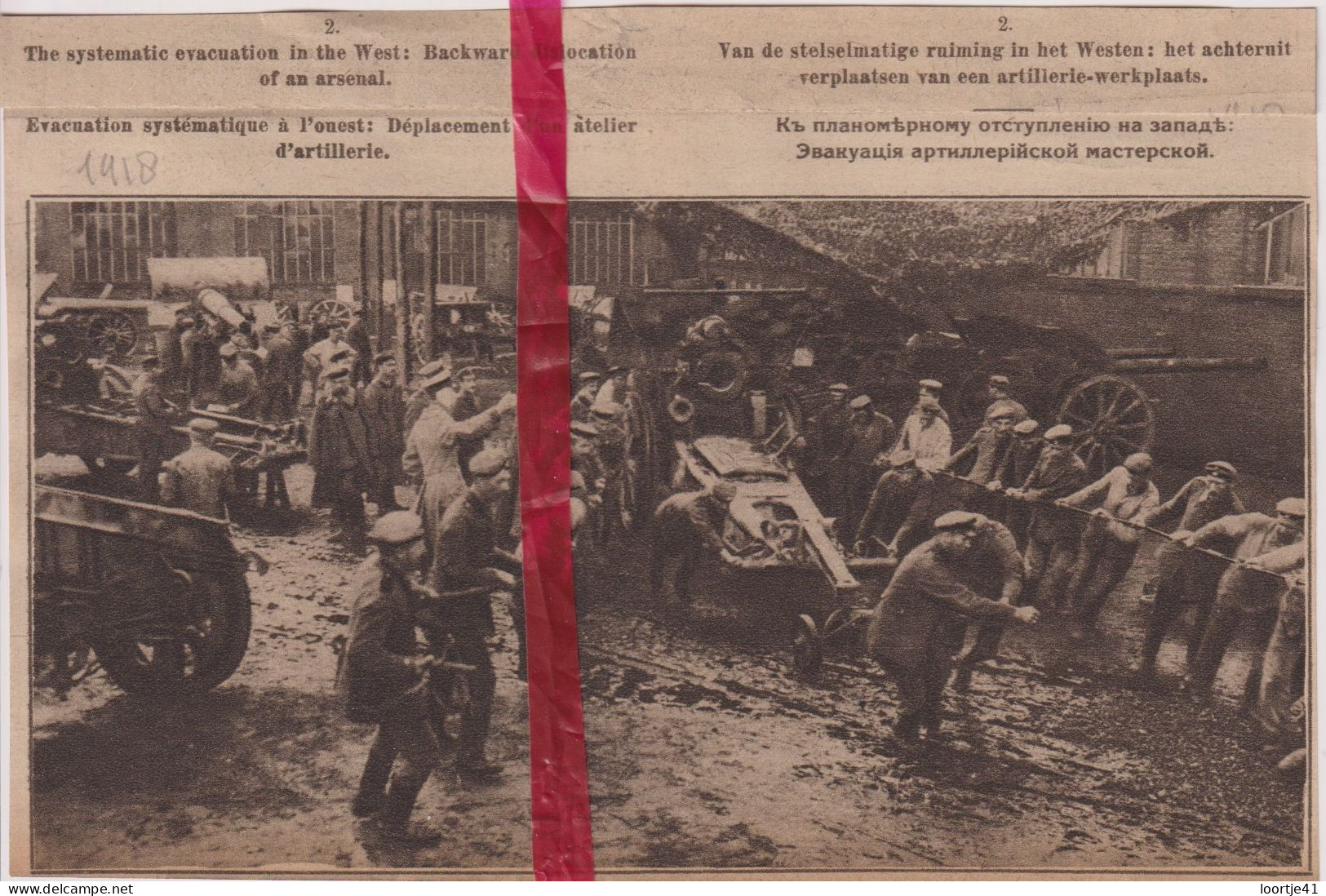 Oorlog Guerre 14/18 - Artillerie Allemande - Orig. Knipsel Coupure Tijdschrift Magazine - 1918 - Unclassified