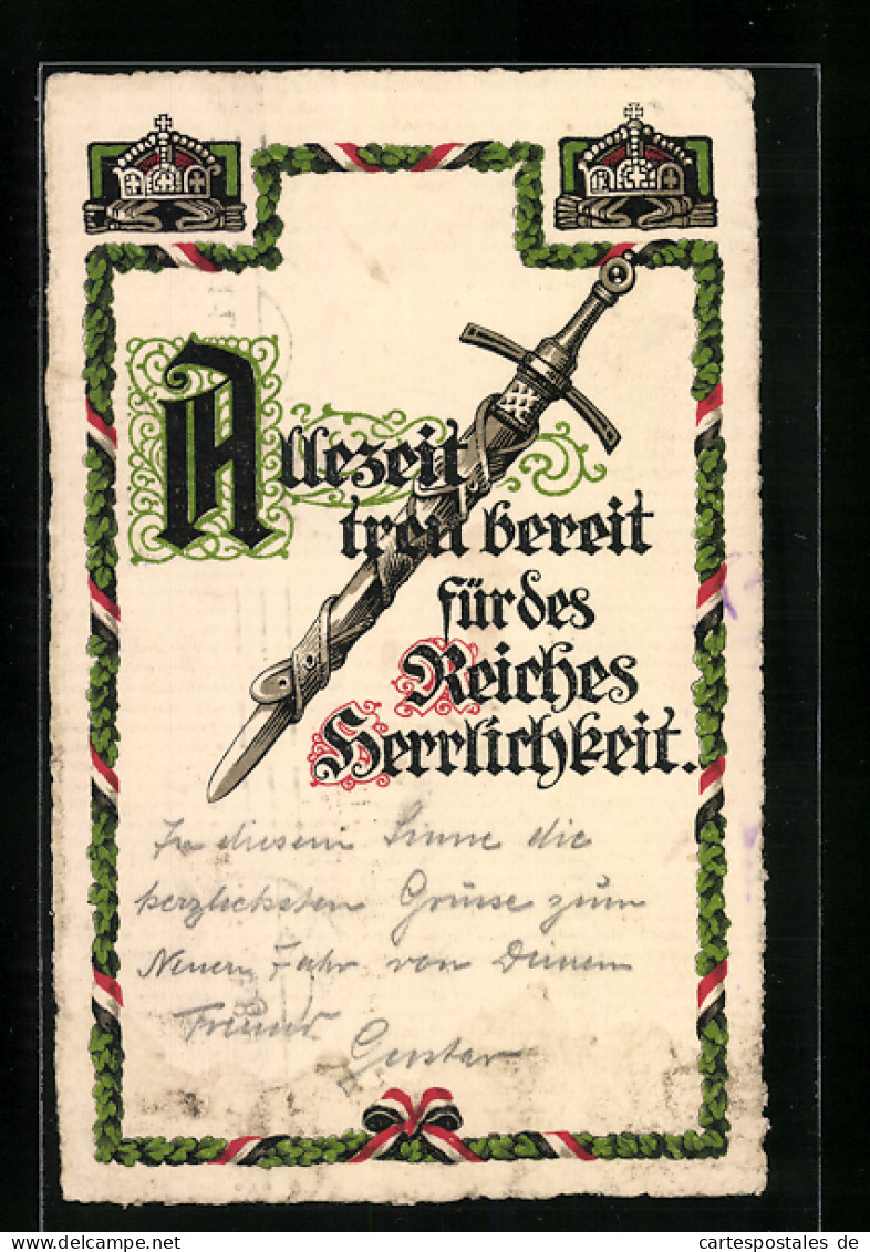AK Allzeit Treu Bereit..., Schwert Und Spruch  - Weltkrieg 1914-18