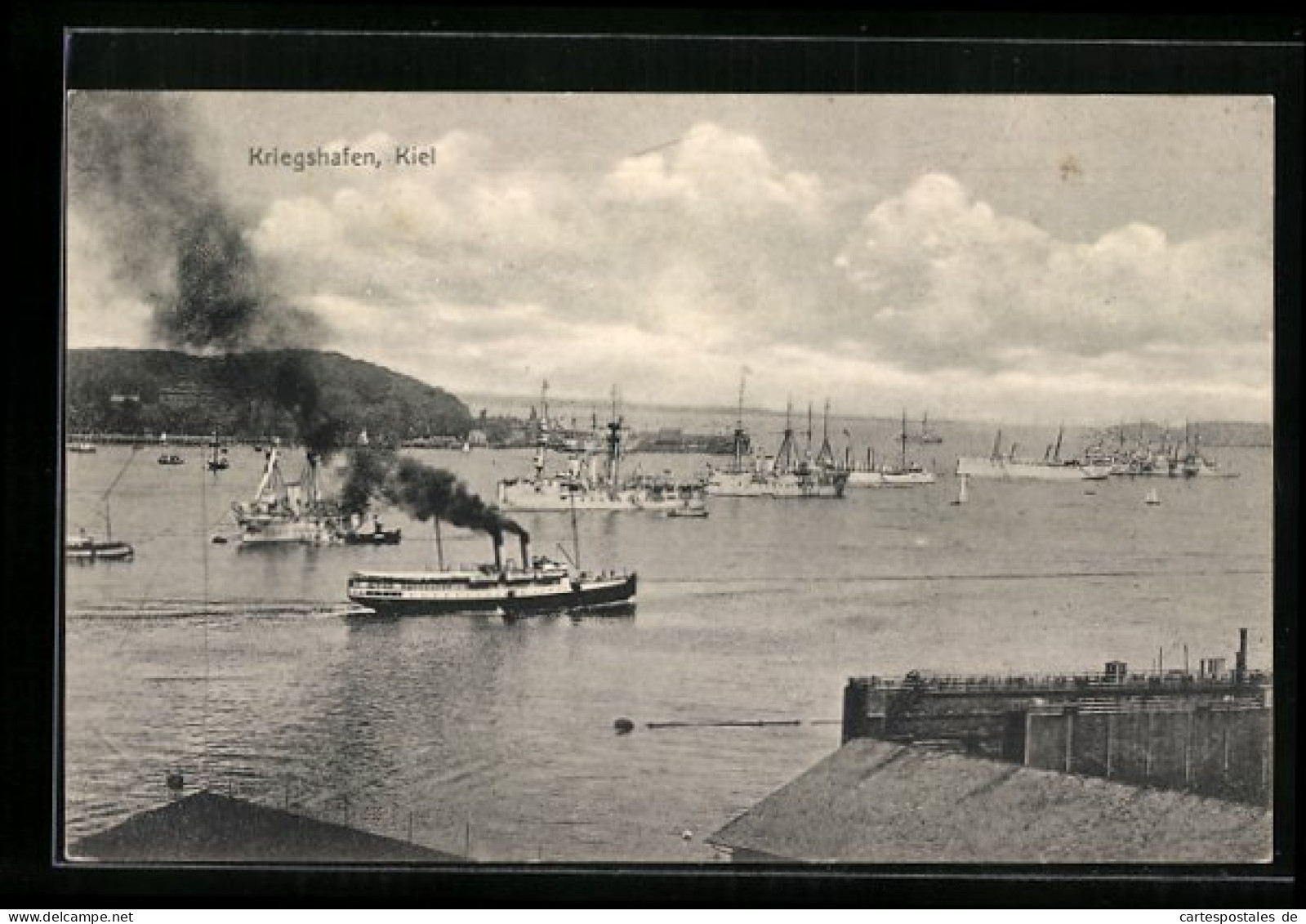 AK Kiel, Panorama Vom Kriegshafen  - Warships