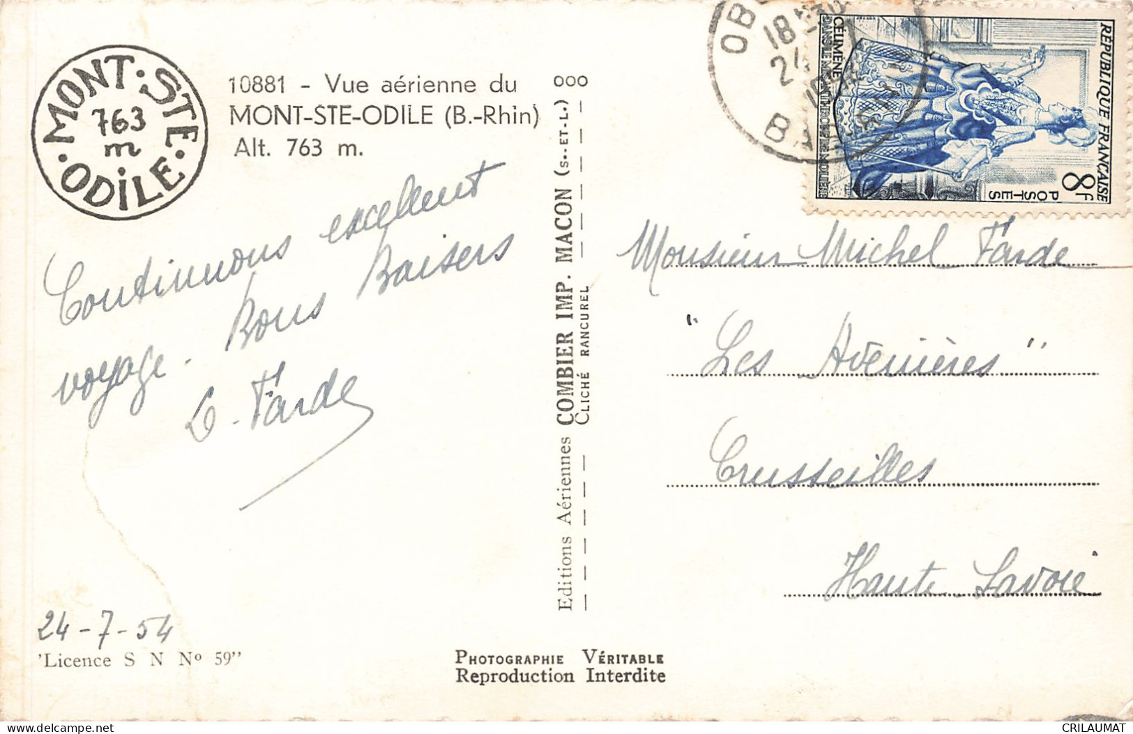 67-MONT SAINTE ODILE-N°T5280-B/0183 - Other & Unclassified