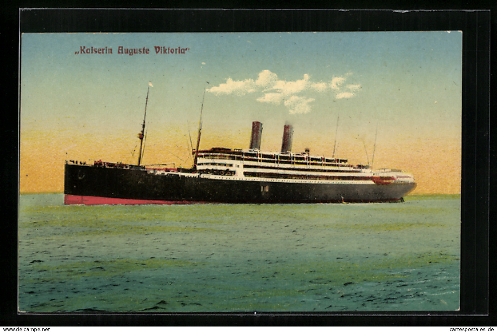 AK Passagierschiff Kaiserin Auguste Viktoria, Dampfer Der HAPAG Linie Cherbourg - New York  - Piroscafi