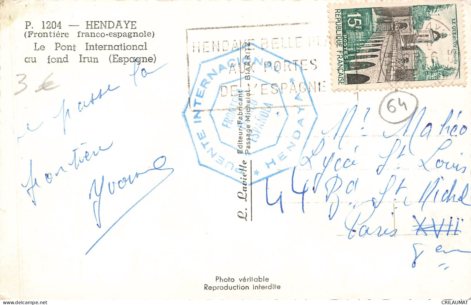 64-HENDAYE-N°T5281-C/0251 - Hendaye