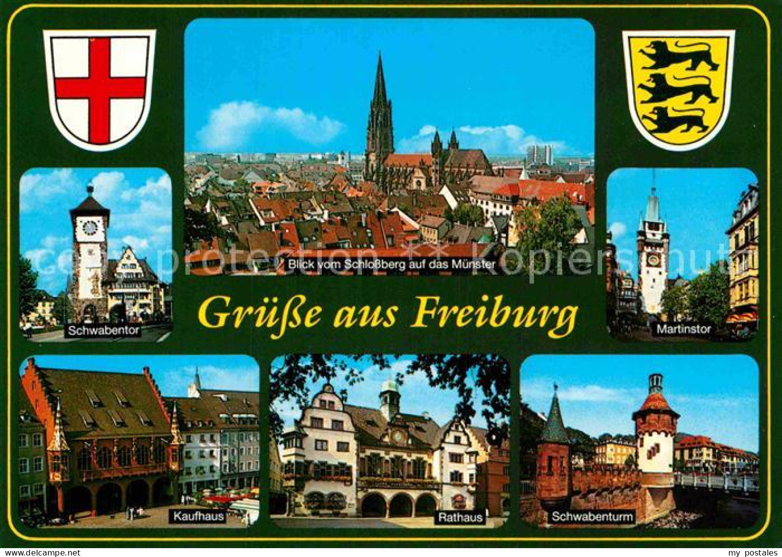 72851919 Freiburg Breisgau Schwabentor Blick Vom Schlossberg Muenster Martinstor - Freiburg I. Br.